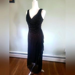 Women's Studio 1940 Black Long Dress w Stones size 6 NWT
